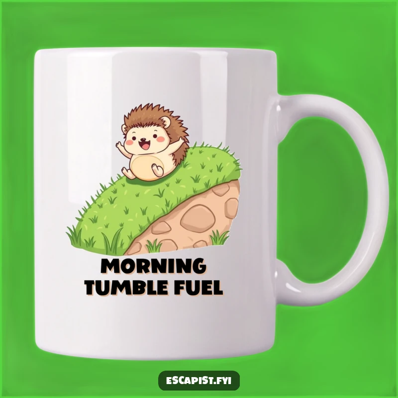 Funny Hedgehog Rolling Joyfully Mug - Hilarious Gift for Nature Lovers