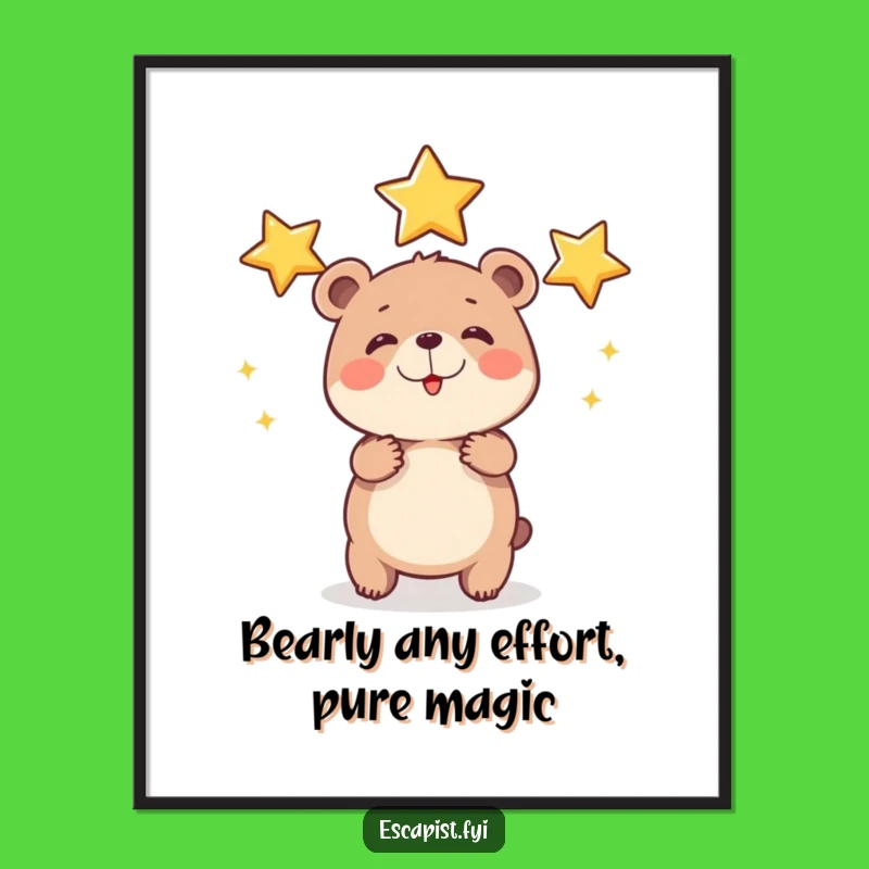 Free Printable Bear Star Wall Art: Whimsical Downloadable Decor for Dreamy Spaces