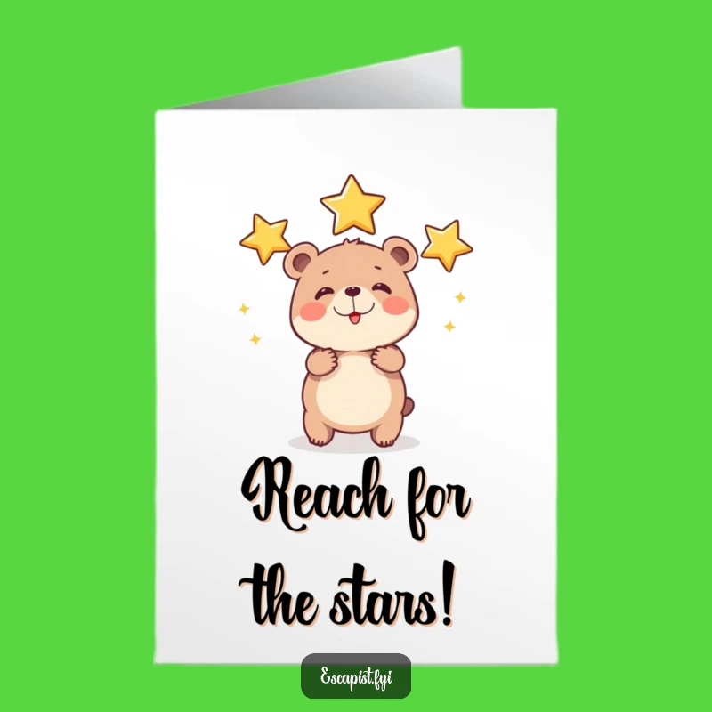 Free Printable Bear Star Card: Fun Birthday Downloadable Gift for Star Performers