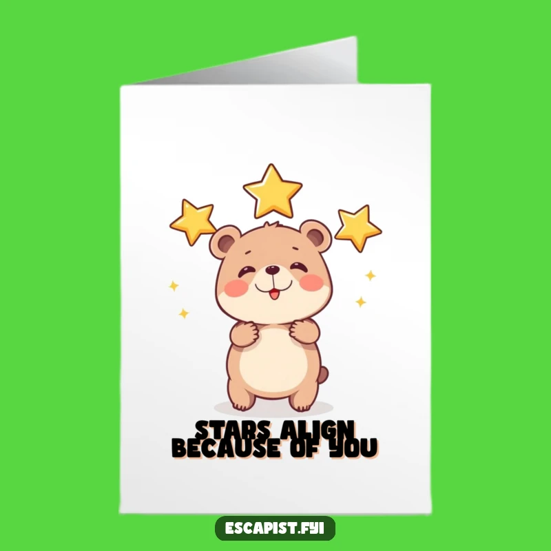Free Printable Bear Star Card: Show Thanks with this Stellar Downloadable Gift