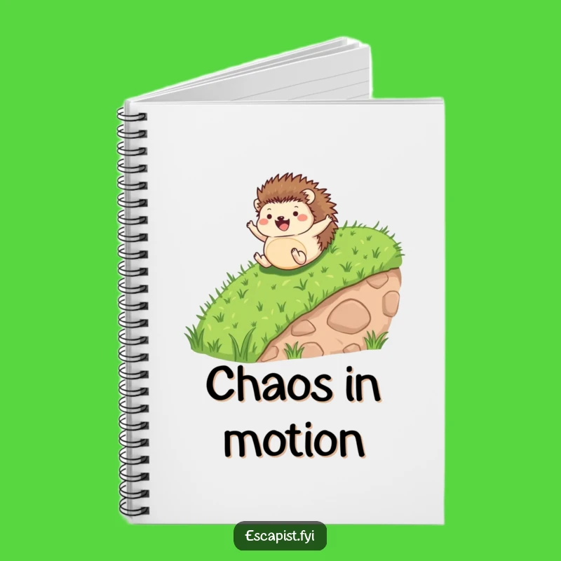 Funny Hedgehog Rolling Joyfully Notebook - Hilarious Journal for Nature Lovers