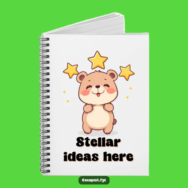Funny Bear Cub Star Notebook: Jot Down Your Biggest Dreams