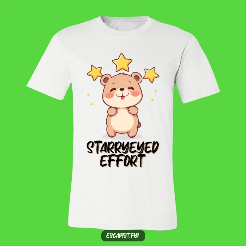 Funny Bear Cub Star T-Shirt: Wear Your Cosmic Ambitions with Playful Flair